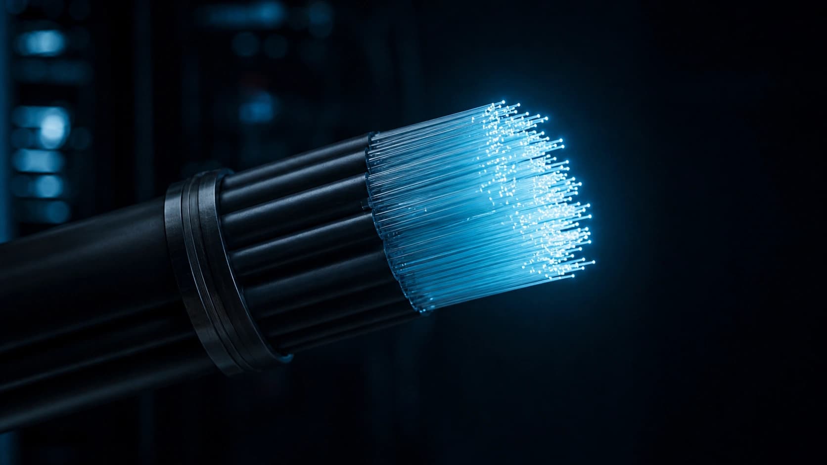 Illuminated fibre optic cable bundle